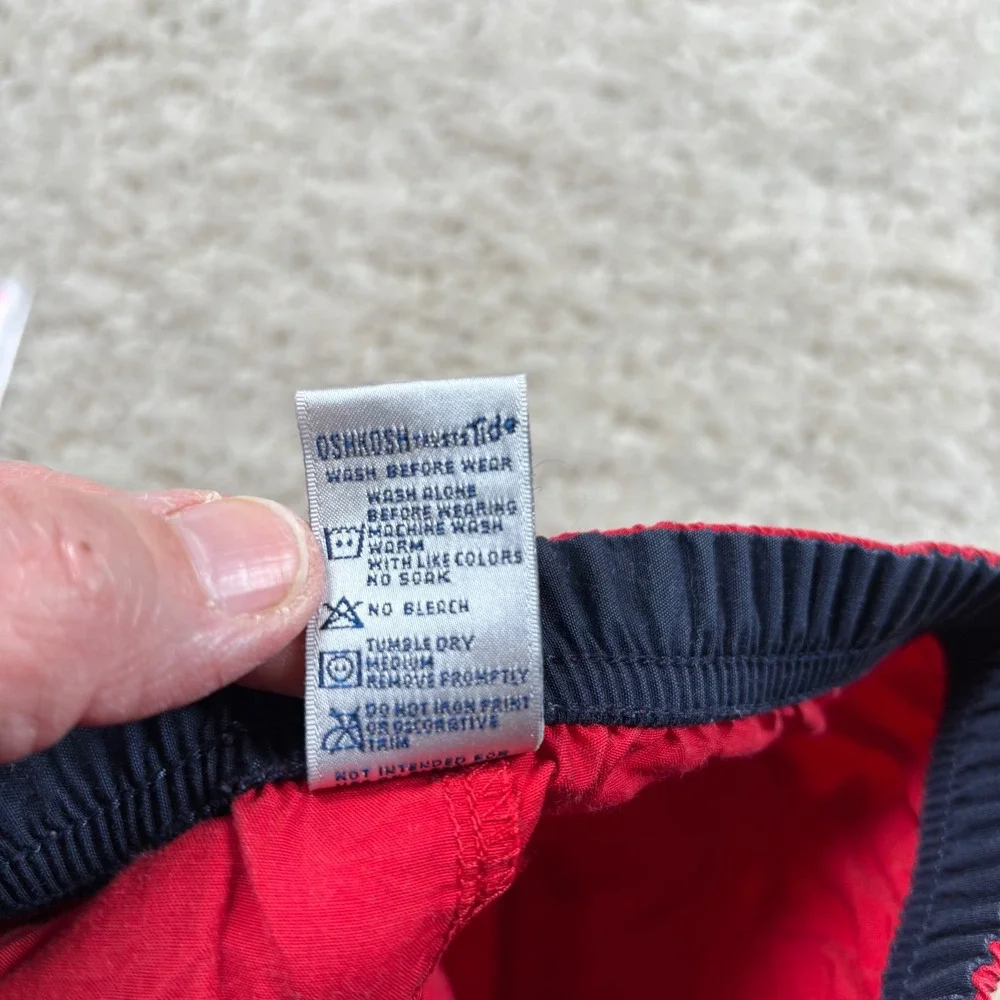 OshKosh B'gosh Baby‎ Red Cotton Blend Elastic Waist Pull On Shorts 18 Months